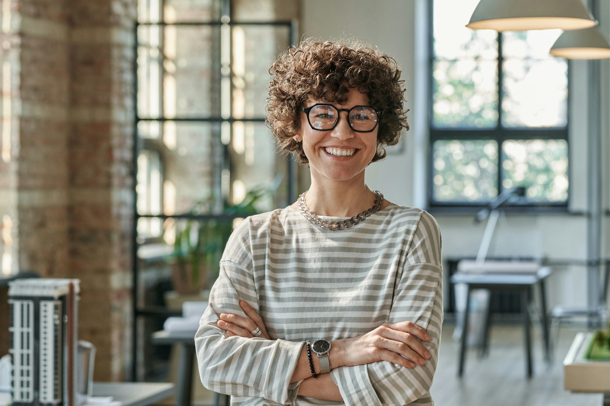 Successful female architect at office